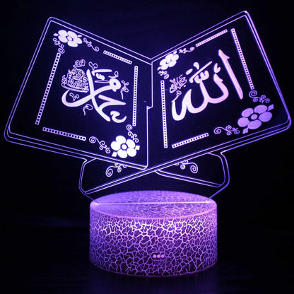 3D cartoon LED night lamp with touch controls and remote on black base