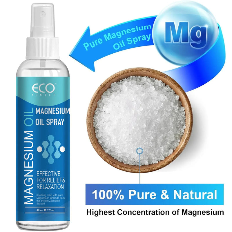 Magnesium Oil Spray Body Spray 120ml Pure Dew Toner Skin Nourishment General Skin Type Mineral Spray Applicable to All Skin Types Relieve Skin Nourish Body Magnesium Oil Spray