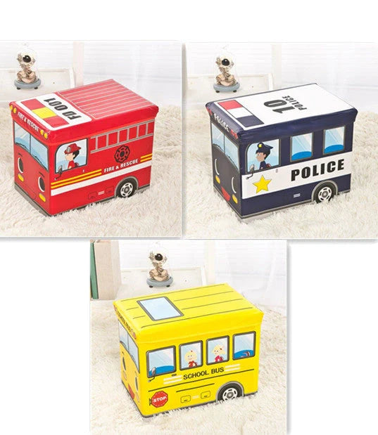 Creative Cartoon Storage Box Foldable Stool in various colours and patterns