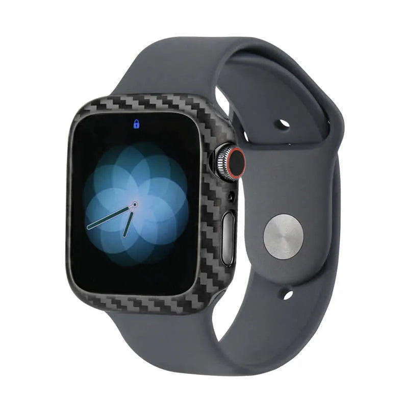 Apple Watch Series 4 Carbon Fibre Half Wrap Leather Case: A 44mm ultra-thin shell with anti-drop protection for your smartwatch screen and body