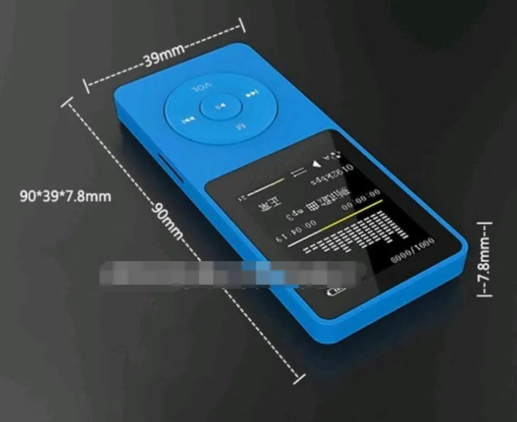1.8-inch colour screen MP4 player in multiple colours showing 70-hour playtime and FM radio functions