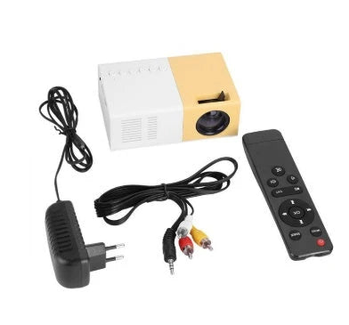 Compact 1080p HD home cinema projector with versatile connectivity and adjustable display settings
