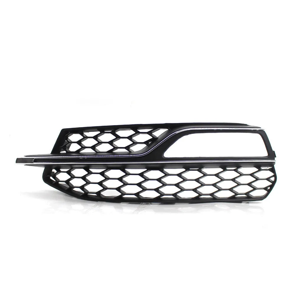 Black ABS plastic fog lamp grille for Audi A3 S3 front bumper, 2013-2016 model years.