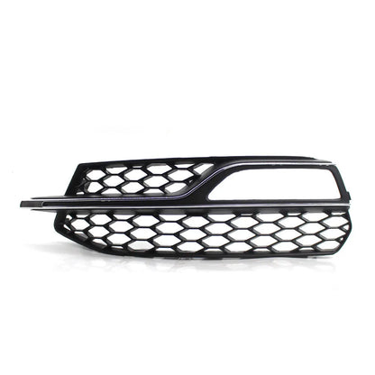 Black ABS plastic fog lamp grille for Audi A3 S3 front bumper, 2013-2016 model years.