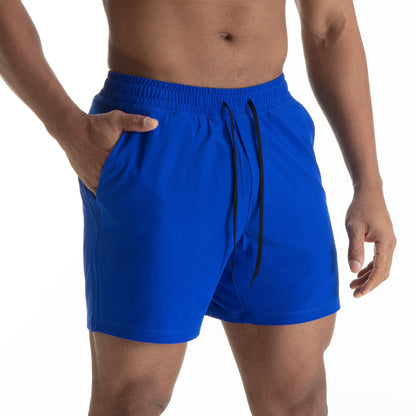 Men's polyester mesh stitching casual sports shorts in multiple colours for running and basketball