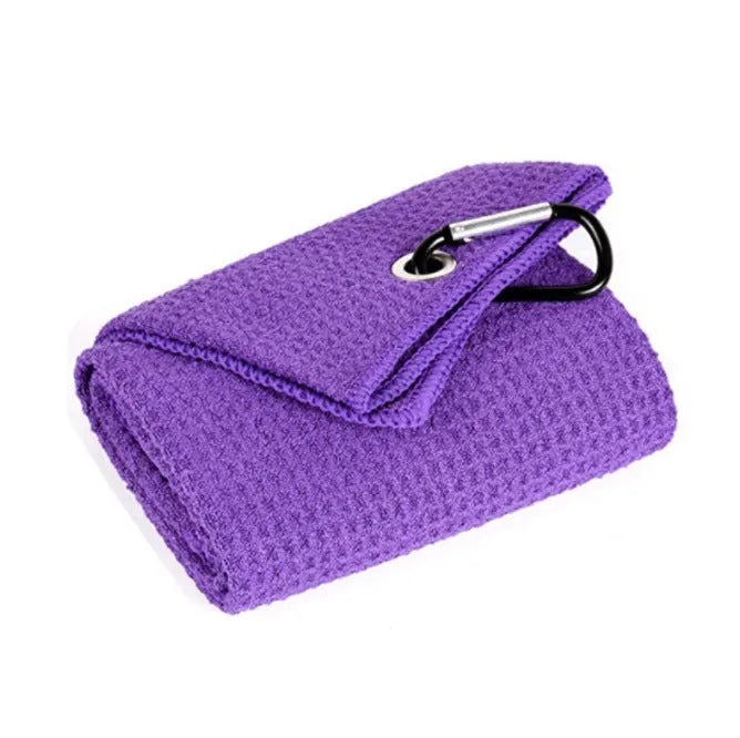 Waffle weave golf ball cleaning cloth in choice of colours with textured surface