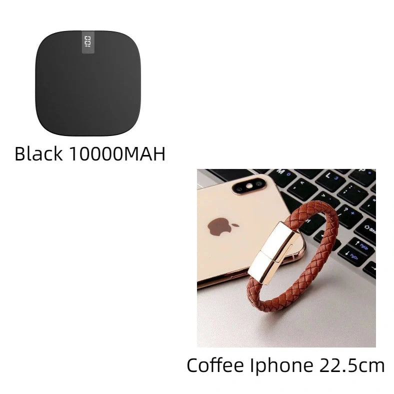 10000mAh mini power bank with digital display showing battery percentage
