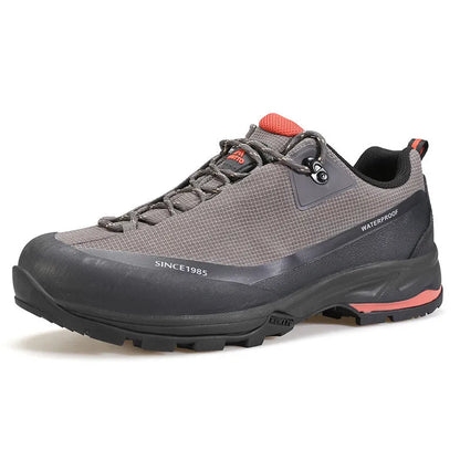 Low-top mountain climbing shoes leather mesh upper non-slip rubber outsole hiking boots casual wear