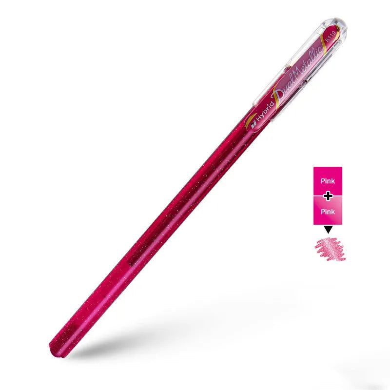 Flash gel pen with 1.0mm tip and pearlescent glitter ink in multiple colour options