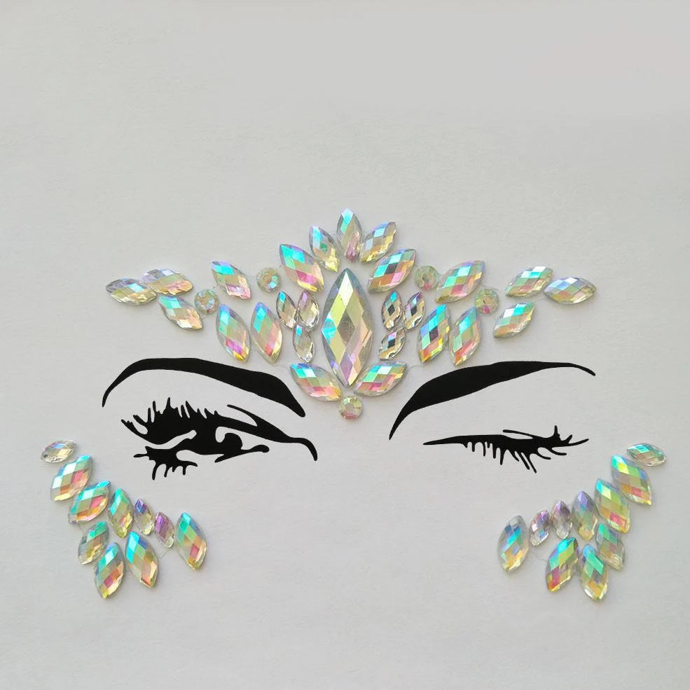 500 adhesive rhinestone gems in silver, gold, blue, pink, purple colours with 8mm diameter