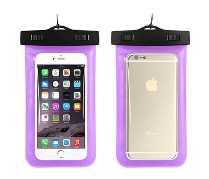 AQUA-ONE waterproof phone pouch showing clear PVC construction with phone visible inside