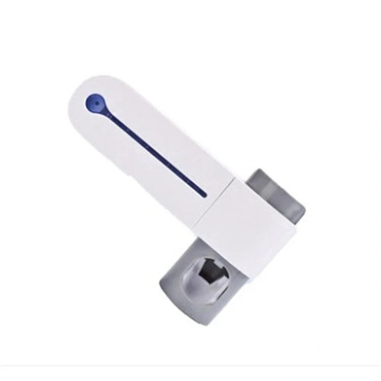 3-in-1 toothbrush holder with UV sterilizer and toothpaste dispenser, wall-mounted design