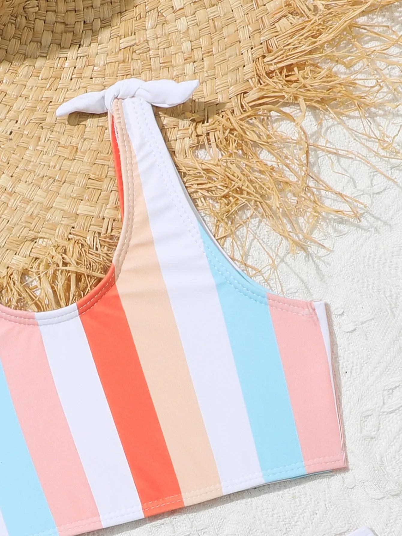 Girls plaid print two-piece swimsuit briefs with bra and panties