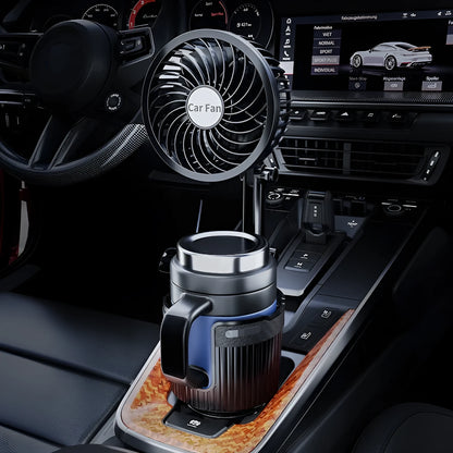 Car water cup holder fan in ABS, 4-inch or 6-inch size, with 12V, 24V, or 5V USB power options