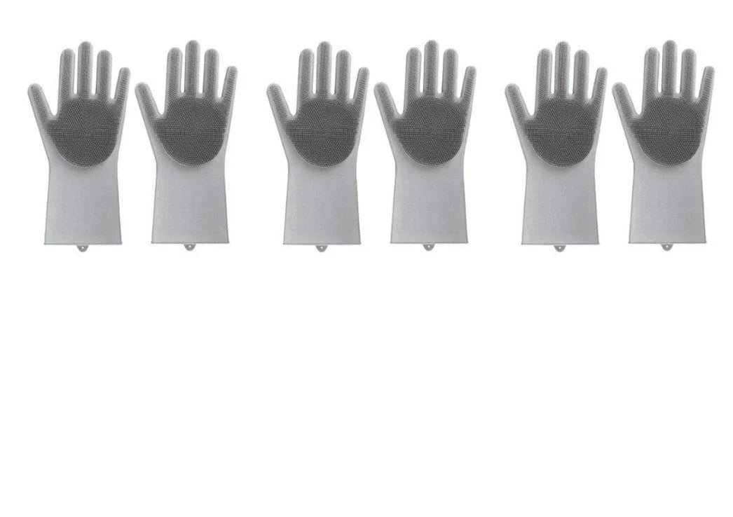 Silicone gloves with heat-resistant and non-slip design for versatile cleaning and cooking tasks