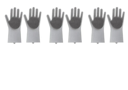 Silicone gloves with heat-resistant and non-slip design for versatile cleaning and cooking tasks