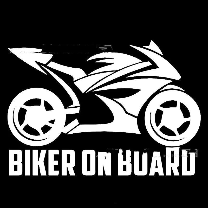 Motorcycle pattern reflective sticker on vehicle surface in various colours