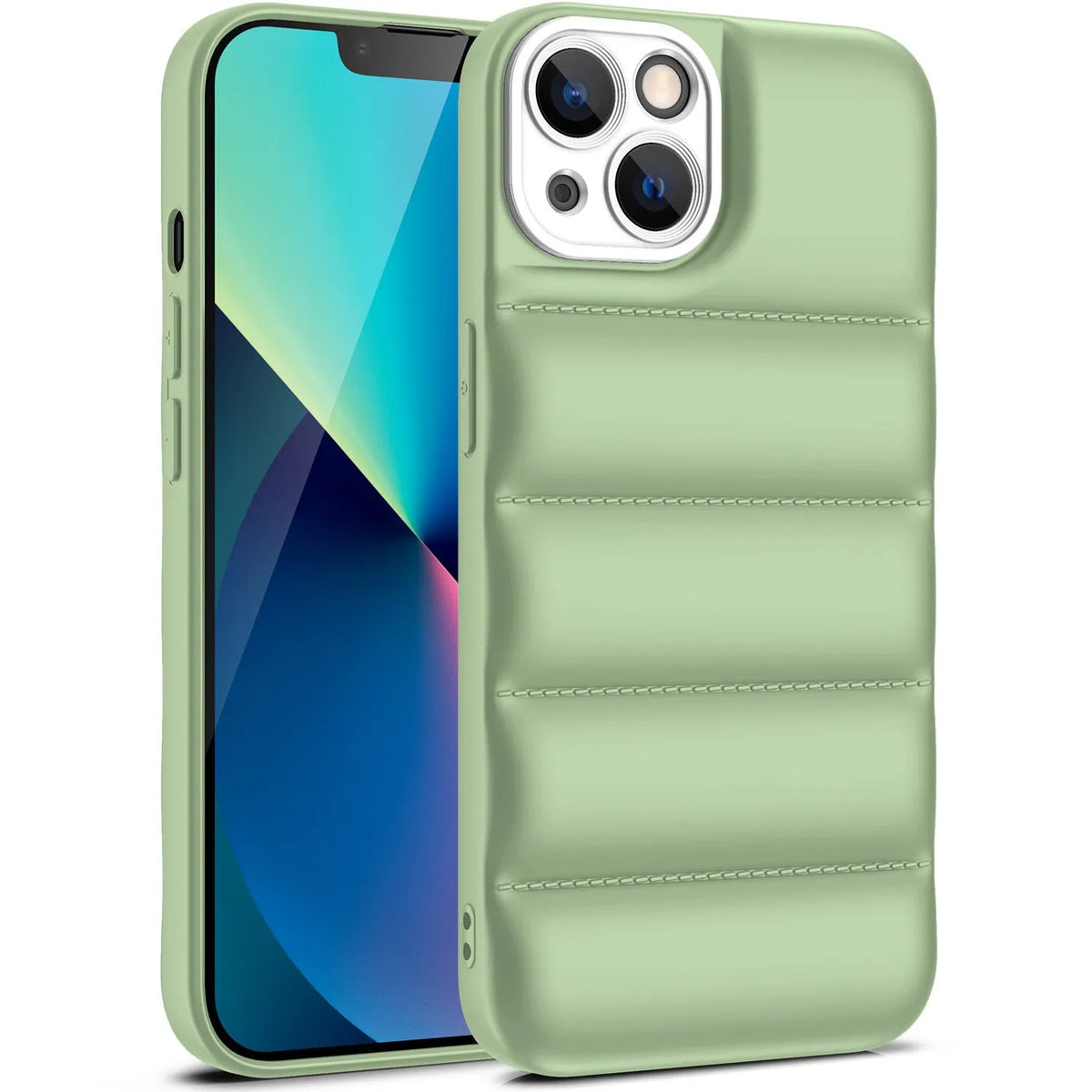 Solid colour TPU protective phone case for iPhone Pro Max and 6.1-inch models on a white background.
