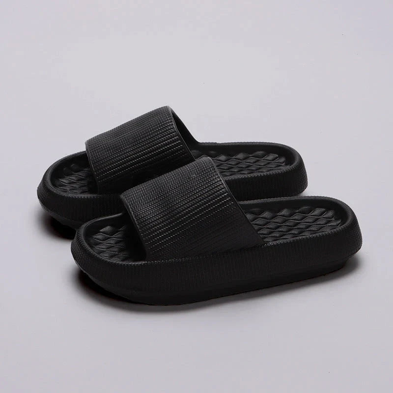 Comfortable and stylish EVA flip flops in various colors with unique rhombus stripe design