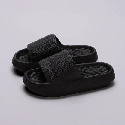 Comfortable and stylish EVA flip flops in various colors with unique rhombus stripe design