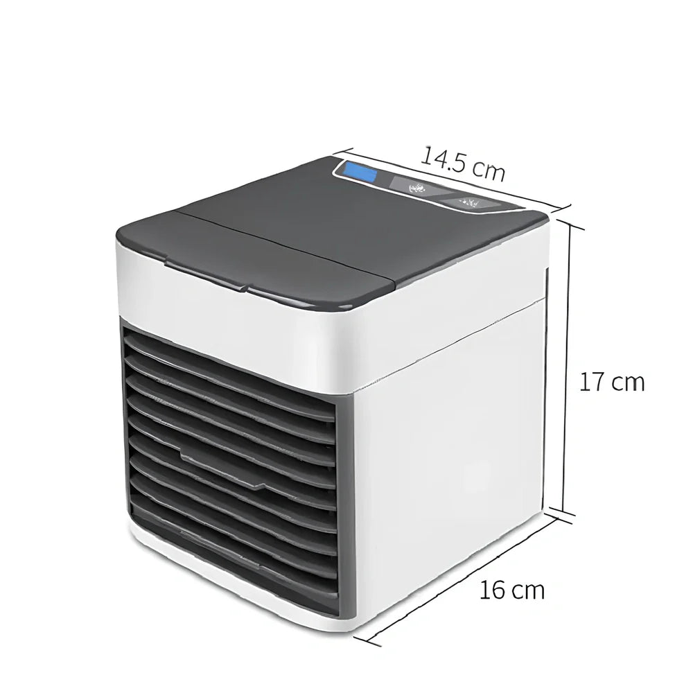 USB portable desktop air conditioner fan with humidifier and 7-color lighting