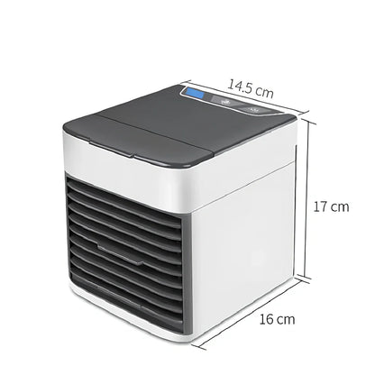 USB portable desktop air conditioner fan with humidifier and 7-color lighting