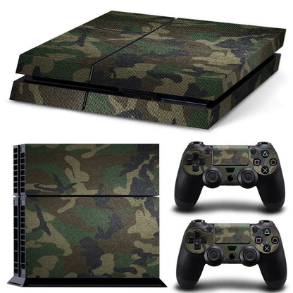 PS4 console protective film in various style designs showing 0.001mm thickness