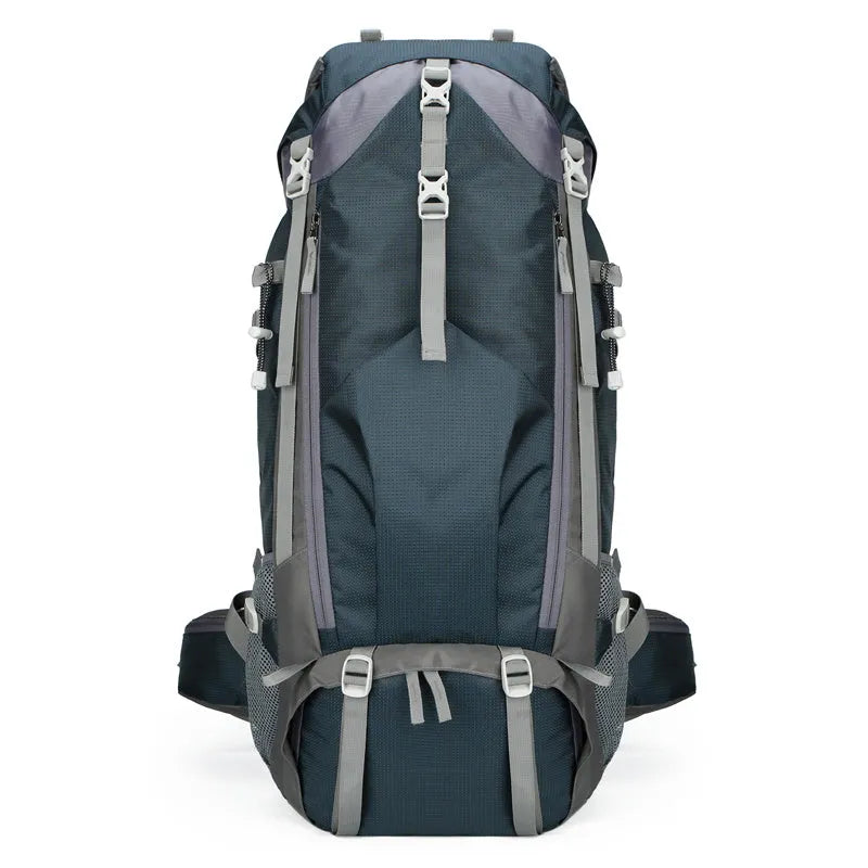 70L ultra-light waterproof hiking backpack in black, dark blue, green, lake blue and orange for men and women.
