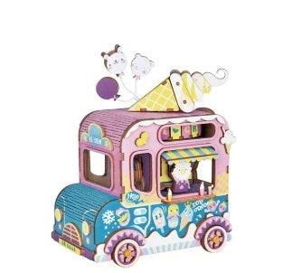 DIY 3D Kitty Ballet Wooden Puzzle and Music Box Toy with moveable parts