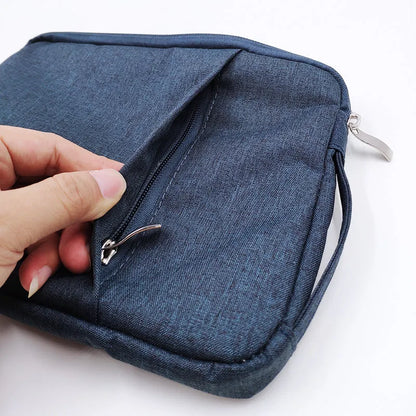 Leather tablet case for 12.9-inch devices with thickened anti-fall protection in waterproof canvas material