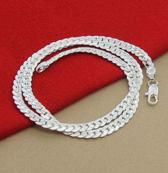 Elegant 6mm silver plated necklace with a sleek design and radiant finish