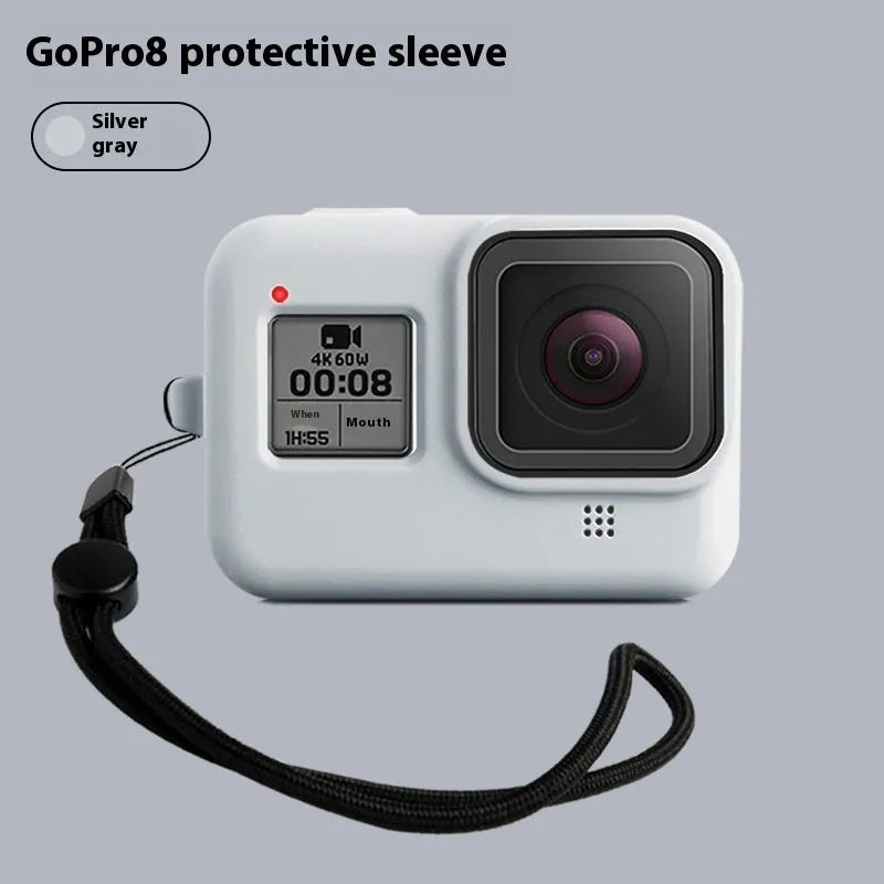 GoPro Hero8 Black silicone protective sleeve with anti-lost carrying strap in blue