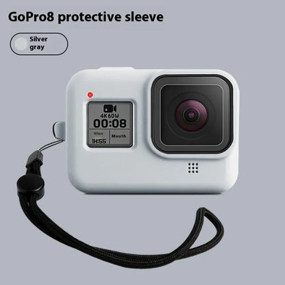GoPro Hero8 Black silicone protective sleeve with anti-lost carrying strap in blue