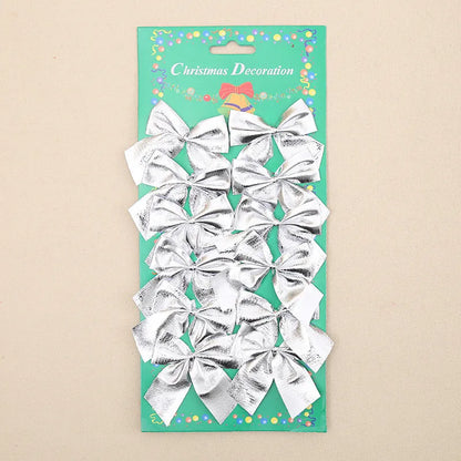 5 cm polyester Christmas decoration bow in gold, red, silver, and red gold colour options
