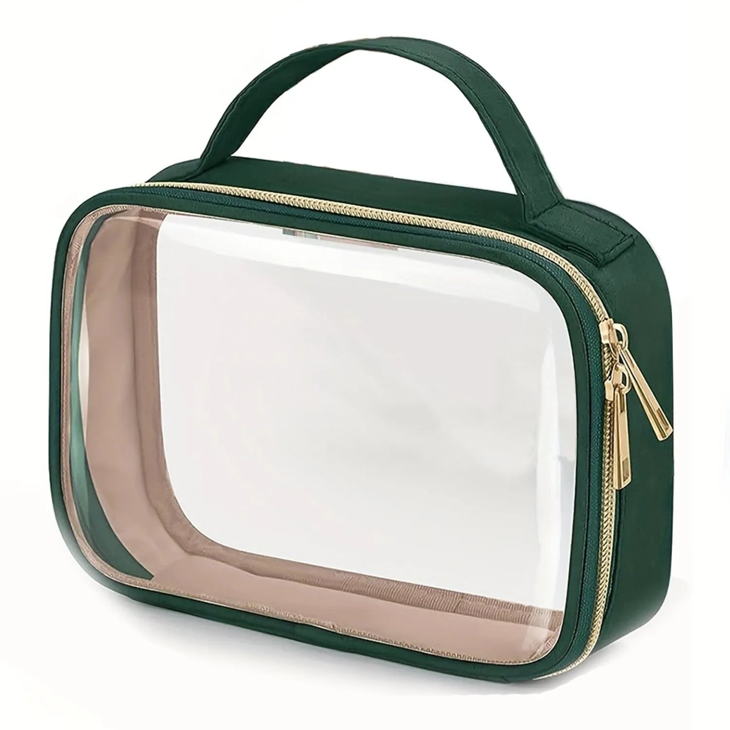 Transparent PVC lipstick storage bag with detachable chain showing 7.85-inch dimensions