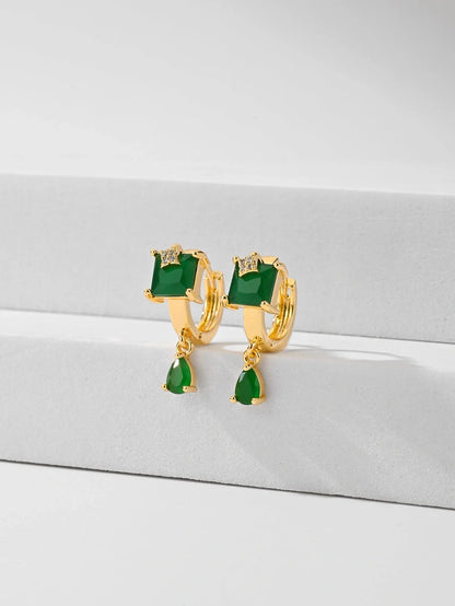 Copper-plated gold fashion earrings with water droplet design in six colours