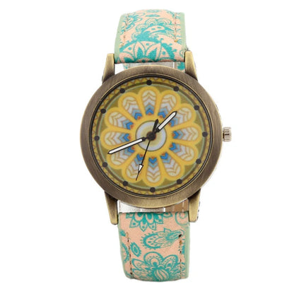 Creative Fashion Kaleidoscope Quartz Watch with PU strap and unique design