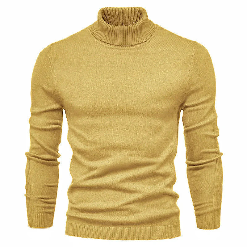 Men's slim fit turtleneck winter sweater in various colours