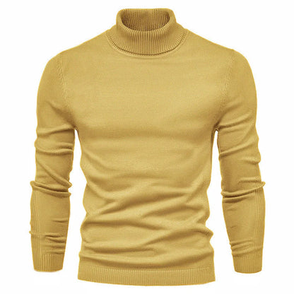 Men's slim fit turtleneck winter sweater in various colours