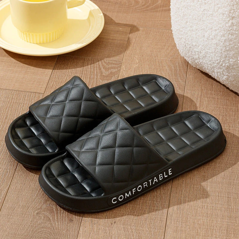 Stylish plaid slippers with soft, cushioned soles for comfortable indoor wear