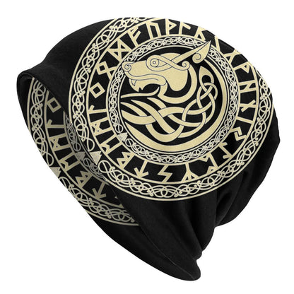 Viking totem wolf print double-layer elastic sleeve cap in various colours for hip hop street dance