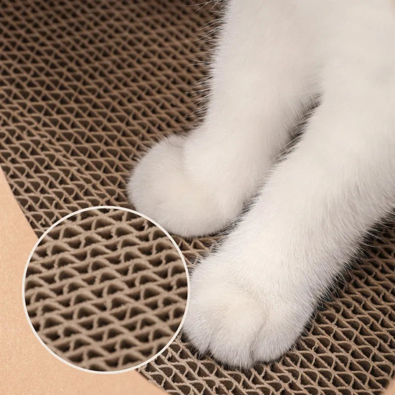 Brown washable kraft paper cat nest with integrated scratch board, dimensions 40x30x53cm.