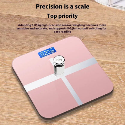 Household human body weighing scale in Cross Ice Crystal White colour with 26x26 cm platform and multiple power options