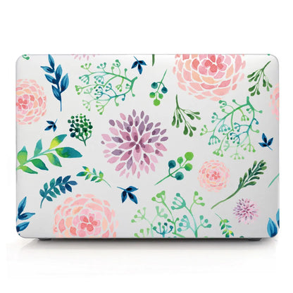 Plastic laptop protective shell with floral pattern for MacBook Air 11 inch and MacBook Pro 12 inch retina.
