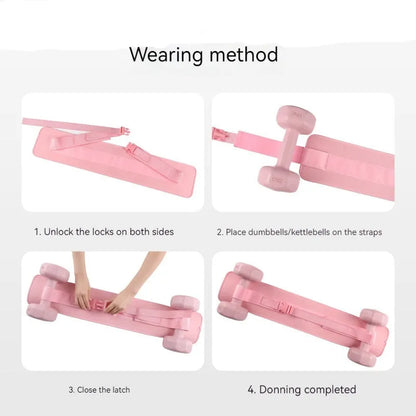 Black or pink weight-bearing hip bridge auxiliary strap fitness belt for lumbar support during dumbbell exercises
