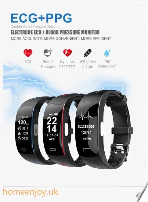 A modern, stylish blood pressure smart watch with heart rate monitoring capabilities