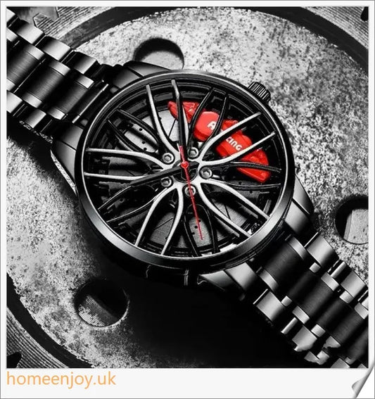 A stylish automatic movement watch with a waterproof, wheel-inspired design and a durable stainless steel case.