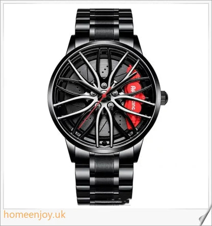 A stylish automatic movement watch with a waterproof, wheel-inspired design and a durable stainless steel case.