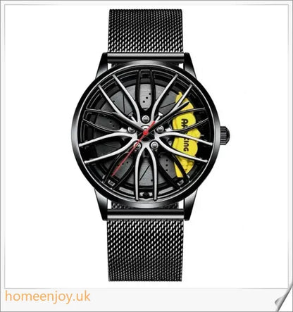 A stylish automatic movement watch with a waterproof, wheel-inspired design and a durable stainless steel case.