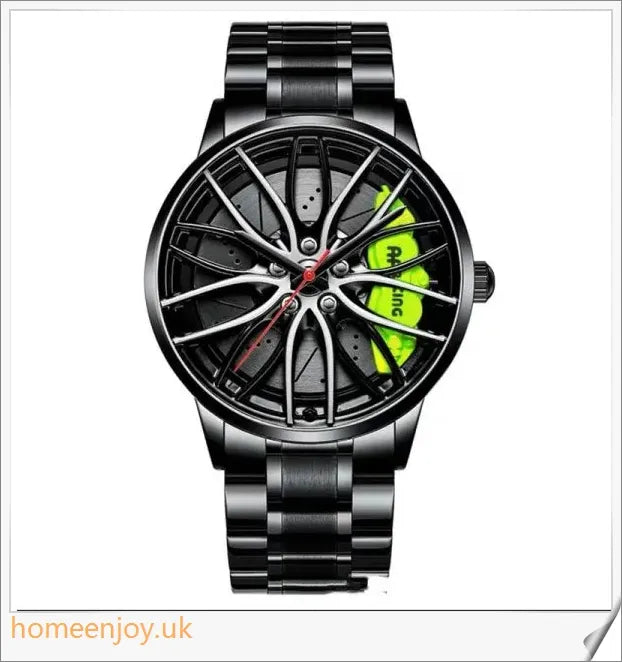 A stylish automatic movement watch with a waterproof, wheel-inspired design and a durable stainless steel case.
